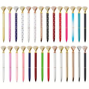 Stylo bille en métal style couronne personnalisé avec grand diamant en cristal, vente en gros d'usine, logo personnalisé - Product Image 2