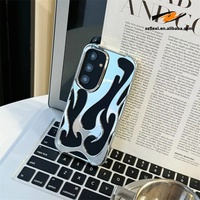 Étui mat creux en TPU avec motif flamme 3D électroplaqué pour Samsung Galaxy S26 S25 S24 S23 S22 Ultra A16 A14 A55 A54 A06 A15