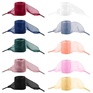 Ruban cadeau en mousseline de soie vert fait main 38 mm, ruban à bords bouclés effet soie pour emballages de mariage rustiques, bouquets de mariée et projets DIY - Product Image 1