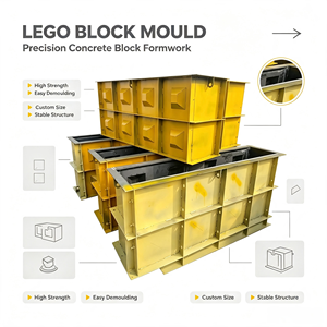 Moule en acier haute résistance pour blocs de béton emboîtables type <span class=keywords><strong>Lego</strong></span>, pour la protection des pentes et les murs de soutènement - Product Image 1