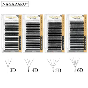 NAGARAKU 3D-6D Nerz form W vorgefertigte Lüfter Wimpern verlängerung Volumen blühende Nerz wimpern 3D-Bündel Wimpern