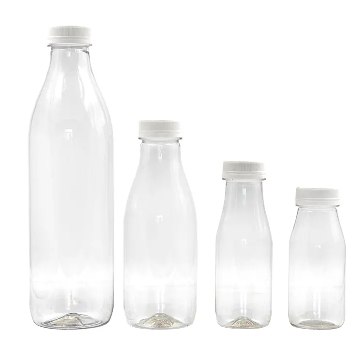 Lege Duidelijk Melk Sap Fles Verpakking 200Ml 250Ml 500Ml 1 Liter Fles Biologisch Afbreekbaar Pla Wegwerp Plastic Flessen