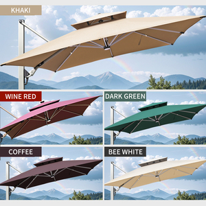 Ombrellone da Giardino di Lusso 3m con Luce LED Solare in Alluminio Parasole a Sbalzo Commerciale per Spiaggia e Patio - Product Image 3