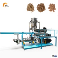 Ligne de production entièrement automatique de machines de fabrication d'aliments pour animaux de compagnie, extrudeuse à double vis pour aliments pour animaux de compagnie en vente