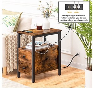 Cross-Biên Giới Hot Bán Đa Chức Năng Bàn Cạnh Giường Ngủ Với USB Ổ Cắm Bàn Cà Phê Thép Đồ Nội Thất Gỗ Màu Sắc Cổ Điển Sofa Bên - Product Image 3