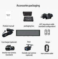 Rétroviseur de voiture avec caméra DVR 9,66 pouces 4K+2K IPS à double objectif, vision nocturne à 170 degrés, BSD ADAS, garantie 1 an