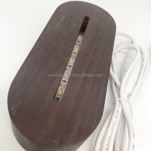 Creativo fai da te 3D ha condotto <span class=keywords><strong>la</strong></span> luce notturna con bacheca cancellabile Base ovale in legno lampada in cristallo acrilico per <span class=keywords><strong>la</strong></span> decorazione della casa camera da letto - Product Image 6