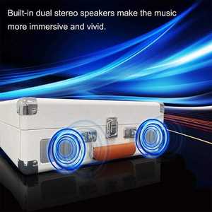 Reproductor de Vinilo Moderno Retro con Conexión Inalámbrica BT, Altavoces Dobles Integrados, Reproductor de Música Portátil para Dormitorio y Sala de Estar - Product Image 6