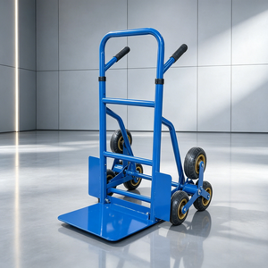 Carrello Manuale Industriale Saliscale Pieghevole da 200 kg con 6 Ruote, Manico Telescopico, Carrello Portatile per Trasporto - Product Image 2