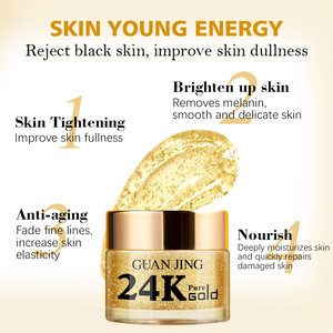 Crema Facial Brillante de Colágeno Dorado de 24K para Mujer, Crema Hidratante para Aligerar La Piel, Antiarrugas y Antienvejecimiento - Product Image 3