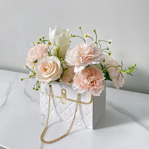 Bolsa de flores, caja de ramo de boda con asa de cadena de Metal, bolsa de floristería, cesta envolvente <span class=keywords><strong>para</strong></span> flores, caja de fiesta de boda - Product Image 6