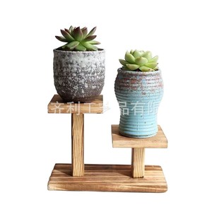 Support à plantes en bois à plusieurs niveaux pour exposition de plantes succulentes d'intérieur, étagère de rangement de bureau rectangulaire autoportante - Product Image 3