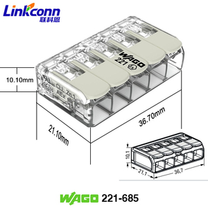 มีสินค้าในสต็อก 221 ชิ้น ขั้วต่อสายไฟแบบเร็วสำหรับสายไฟ 1 ถึง 5 เส้น - Product Image 3