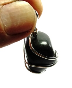 สร้อยคอพร้อมจี้หินอาเกตสีดำบำบัดนำไปด้วยคริสตัลหินอัญมณีชุบ - Product Image 3