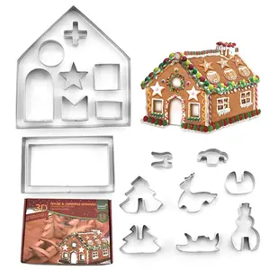 Набор металлических форм HY 3D для выпечки, имбирный домик, Рождественский резак для печенья