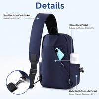 Sac à dos bandoulière personnalisé résistant à l'eau avec poche pour cartes et porte-bouteille