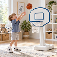 Ensemble de panier de basket-ball d'intérieur pour tout-petits, mini-stand monobloc avec ballon, design arrondi sécurisé, jouet de tir pour enfants, garçons et filles, cadeau