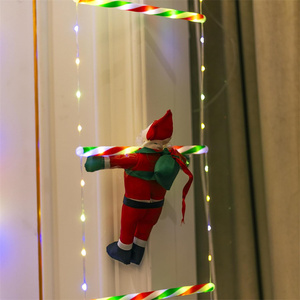 <span class=keywords><strong>Luces</strong></span> <span class=keywords><strong>de</strong></span> Navidad con Papá Noel Subiendo Escaleras, Decoración Navideña para el Hogar, Ventanas, Escaleras, Adornos Navideños 2025 - Product Image 6