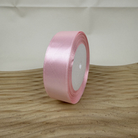 Ruban en satin polyester double face rose champagne, luxe et élégance pour mariage, Noël, Hanouka, emballage cadeau, bricolage