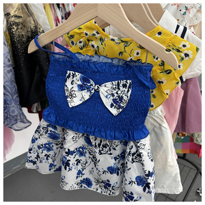 Conjunto de Verano para Niñas a la Moda, Camisa Lisa para Niñas con Falda Estampada, Conjunto de Ropa al por Mayor para Niñas en Verano - Product Image 5