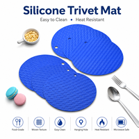 Sous-verre rond en silicone à pois avec logo personnalisé, résistant à la chaleur, antidérapant, support de casserole, dessous de plat, nappe de table, tapis de cuisine