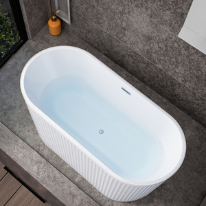 エレガントな楕円形のアクリル自立型バスタブオーバーフロー | ファクトリーダイレクト、ワールプール & ドレイナーシステム - Product Image 4