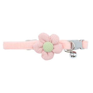 <span class=keywords><strong>Collar</strong></span> de terciopelo ecológico con flor tejida a mano, banda ajustable para el cuello, campana de seguridad y colgante suave para gatos - Product Image 6