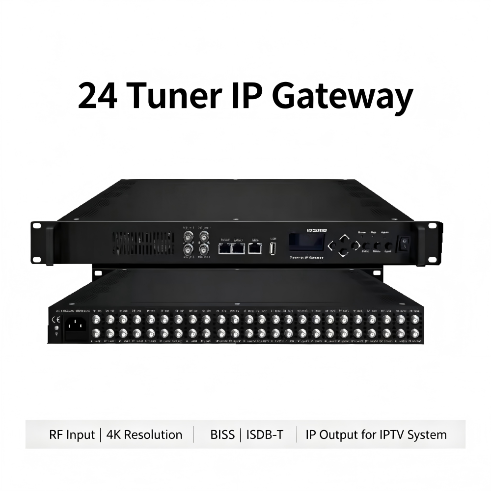 Professional 24 Channel Satellite Tuner to IP Gateway DVB-S2 <strong>IPTV</strong> Streaming <strong>Headend</strong> <strong>Equipment</strong>