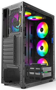 Boîtier <span class=keywords><strong>PC</strong></span> Gaming Vide de Grande Qualité, Très Populaire, pour Ordinateur de Bureau, Boîtier ATX, Arc-en-ciel Noir Blanc USB OEM - Product Image 2