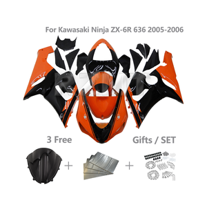 Carénage de moto pour <span class=keywords><strong>Kawasaki</strong></span> <span class=keywords><strong>Ninja</strong></span> ZX-6R 636 2005 <span class=keywords><strong>2006</strong></span> ZX636 <span class=keywords><strong>ZX6R</strong></span> Corps en plastique injecté ABS Carénages personnalisés K0605 -- 106a - Product Image 1