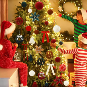 ชุดลูกบอลคริสต์มาสคลาสสิกสีแดงขาวลายเพ้นท์มือ ของตกแต่งคริสต์มาส Adornos De Navidad ลดราคาพิเศษ - Product Image 5