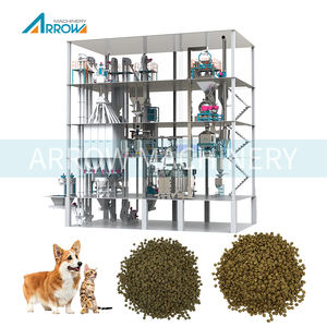 Extrusora de doble tornillo Máquina de pellets de alimentación para perros con control PLC Multi-Voltaje (110-440V) 110-240 Kw de potencia - Product Image 1