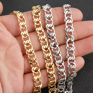 โซ่สแตนเลสแบบแบนเคลือบ PVD สีทอง/สีเงิน สำหรับงาน DIY ทำเครื่องประดับ ความกว้าง 1 มม. ความยาว 1 ม. - Product Image 2