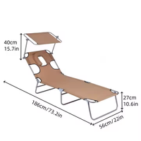Chaise longue pliante polyvalente pour adultes pour piscine extérieure Bain de soleil et lecture Chaise de plage avec trou pour le visage