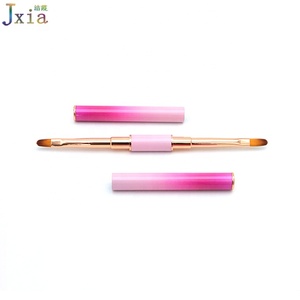 แปรงเจลรูปไข่สำหรับเพ้นท์เล็บลายกลีบดอกไม้แบบวันสโตรค ด้ามจับโลหะไล่เฉดสีชมพูแบบไล่ระดับสองด้าน - Product Image 6