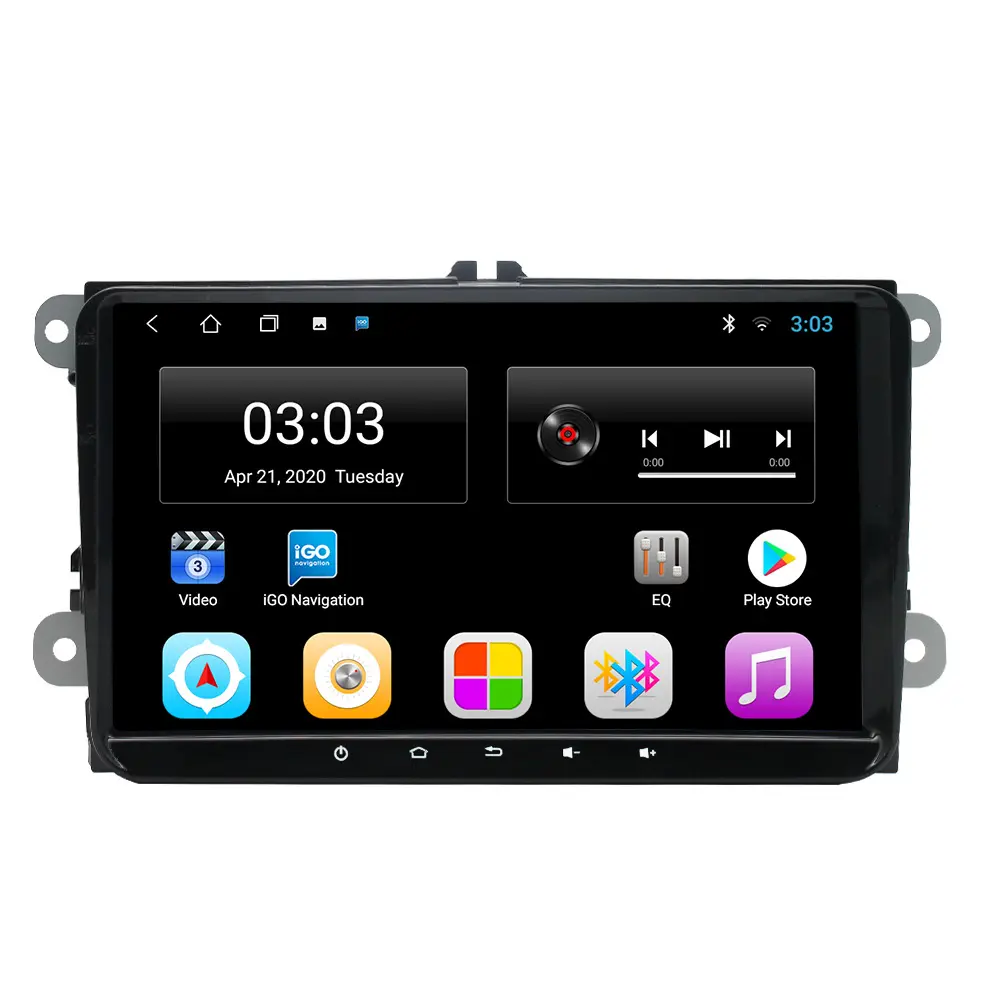 9 inç kapasitif dokunmatik ekran VW evrensel Android navigasyon 1 + 16GB Android10.0 WiFi BT araba radyo MP3/MP4/MP5 çalar araç ses