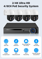 Kit de caméra de sécurité CCTV PTZ IP POE intelligente XMEye VMS 4MP 5MP 8MP 4CH H.265 2K 4K avec NVR