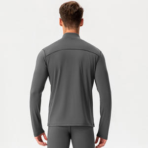 Top in <span class=keywords><strong>pile</strong></span> invernali sottili da <span class=keywords><strong>uomo</strong></span> <span class=keywords><strong>con</strong></span> <span class=keywords><strong>Zip</strong></span> intera cappotto da esterno tascabile per allenamento atletico da <span class=keywords><strong>uomo</strong></span> - Product Image 2