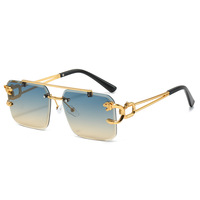 Lunettes de soleil vintage tendance 2027 de haute qualité à double pont pour femme, lunettes de soleil de luxe en métal pour homme