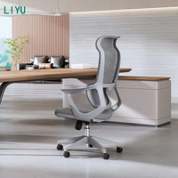 Chaise de bureau ergonomique Liyu à dossier haut en maille avec appui-tête réglable et soutien lombaire, chaise de bureau pivotante pour ordinateur