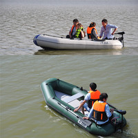 Bateaux à rames gonflables solaires marins pour 4 personnes, 3 m (9,8 pi) 300 cm, avec support hors-bord optionnel, pare-soleil et plancher pneumatique renforcé