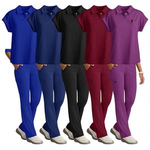 Vente en gros d'uniformes médicaux pour femmes avec logo personnalisé, ensembles de vêtements de travail respirants et extensibles pour infirmières, uniformes de travail en spandex - Product Image 1