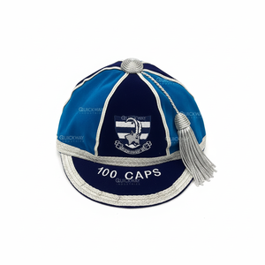 Casquettes Rugby Honours Casquette baggy personnalisée et traditionnelle de haute qualité en tissu bleu et bleu ciel Casquettes de présentation - Product Image 1