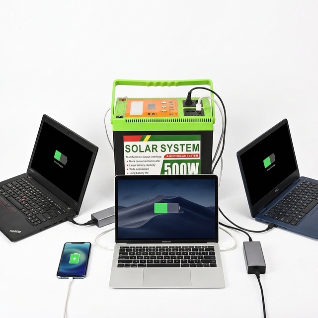 Universal Portable Solar Power Bank Multi Watt Outdoor Charger for Laptop Cell Phone Fan Camera Mini Fridge