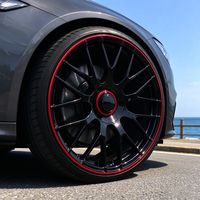 Jantes forgées monobloc sur mesure 19 20 pouces PCD 5x112 5x120 Noir mat avec accents rouges pour BMW M5 Audi RS6 Performance Sedan