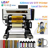 Imprimante UV DTF A2 42 cm LEAF Technical Support, film doré, film AB, tout-en-un, imprimante de logo UV I3200 pour enveloppes de stylos