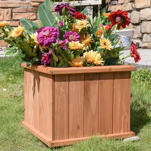 Vente flash - Jardinières carrées en bois de style classique, revêtement poudré, boîte <span class=keywords><strong>à</strong></span> fleurs en bois massif, taille personnalisée, multicolores - Product Image 6