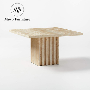 Trong nhà ngoài trời hiện đại phòng khách bằng đá cẩm thạch tự nhiên Bàn cà phê biệt thự sảnh trung tâm bảng travertine lớn <span class=keywords><strong>Cocktail</strong></span> bảng thiết lập - Product Image 6