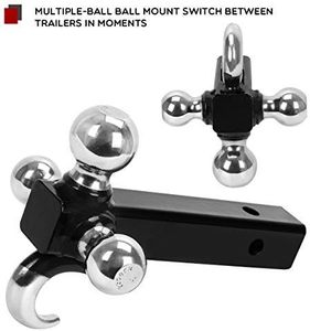 360 °   <span class=keywords><strong>Attelage</strong></span> pivotant pour remorque, support à trois boules avec crochet robuste et verrou antivol - Product Image 3
