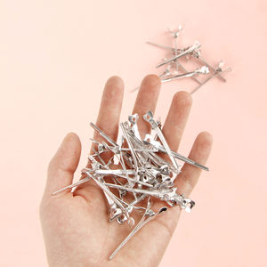 SHANGZHIYI - Pinzas para el Cabello con Forma de Clip <span class=keywords><strong>Ondulado</strong></span>, de Aluminio Duradero, Color Plateado Premium, Personalizadas, con Impresión Láser, para Moños, Salón de Belleza - Product Image 2